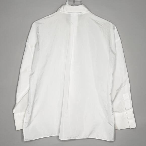 Zara S Womens Jewel Button Oversized Button Front Shirt Long Sleeve *flaw - Picture 3 of 11